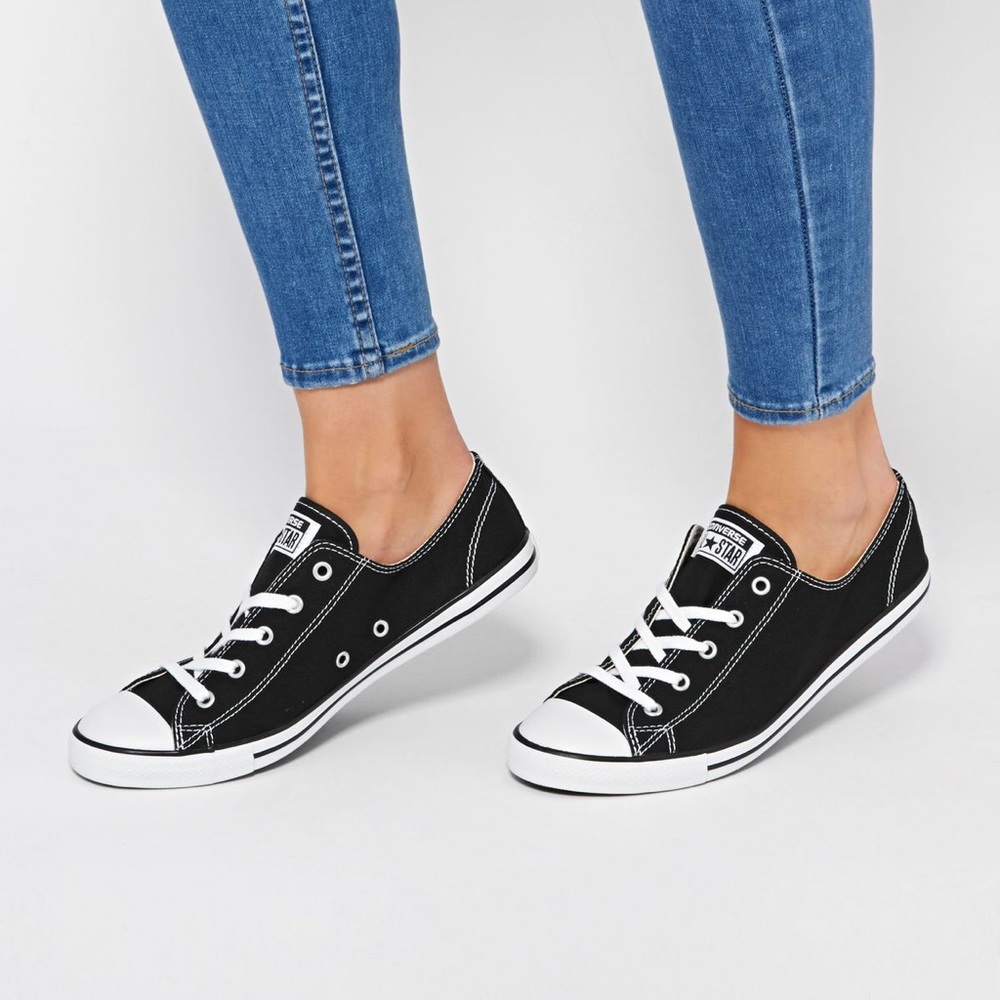 Dainty black and white converse
